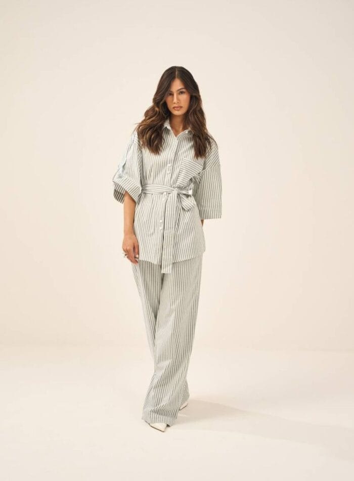 CALCA TRICOLINE LISTRA BRANCO E MILITAR - Imagem 1