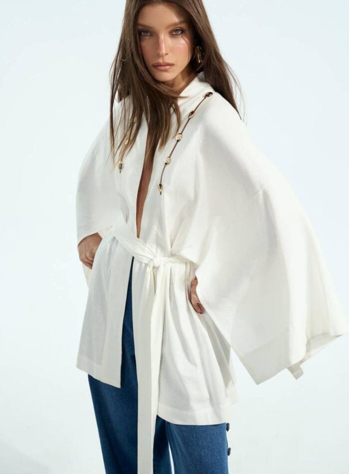 KAFTAN LINHO DETALHE TRANSPARENCIA OFF WHITE - Imagem 2