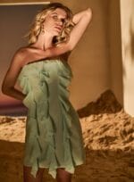 VESTIDO MINI COM BABADOS VERDE AGUA - Imagem 2