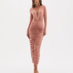 VESTIDO MARIANA MARROM BOTANIC