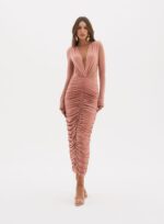 VESTIDO MARIANA MARROM BOTANIC