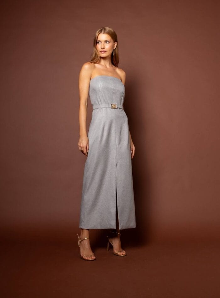 VESTIDO MIDI FRANCESCA GRAFITE - Imagem 1