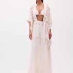 CONJUNTO CALCAS/KIMONO/TOP YASMIN BEGE LEBLANC