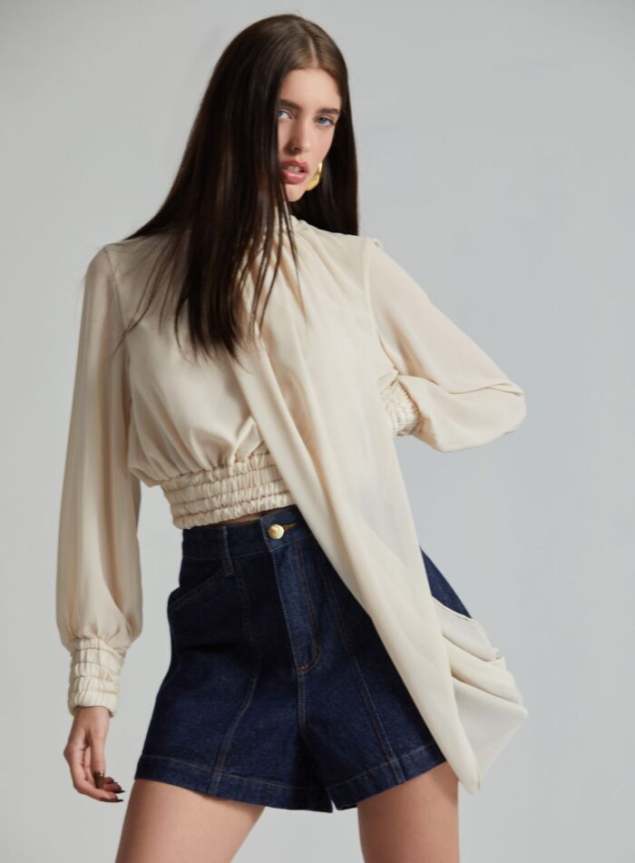BLUSA CRIS ARM.3 CREME - Imagem 4