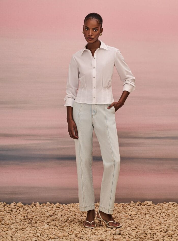 CAMISA MANGA LONGA PREGAS BRANCO - Imagem 1