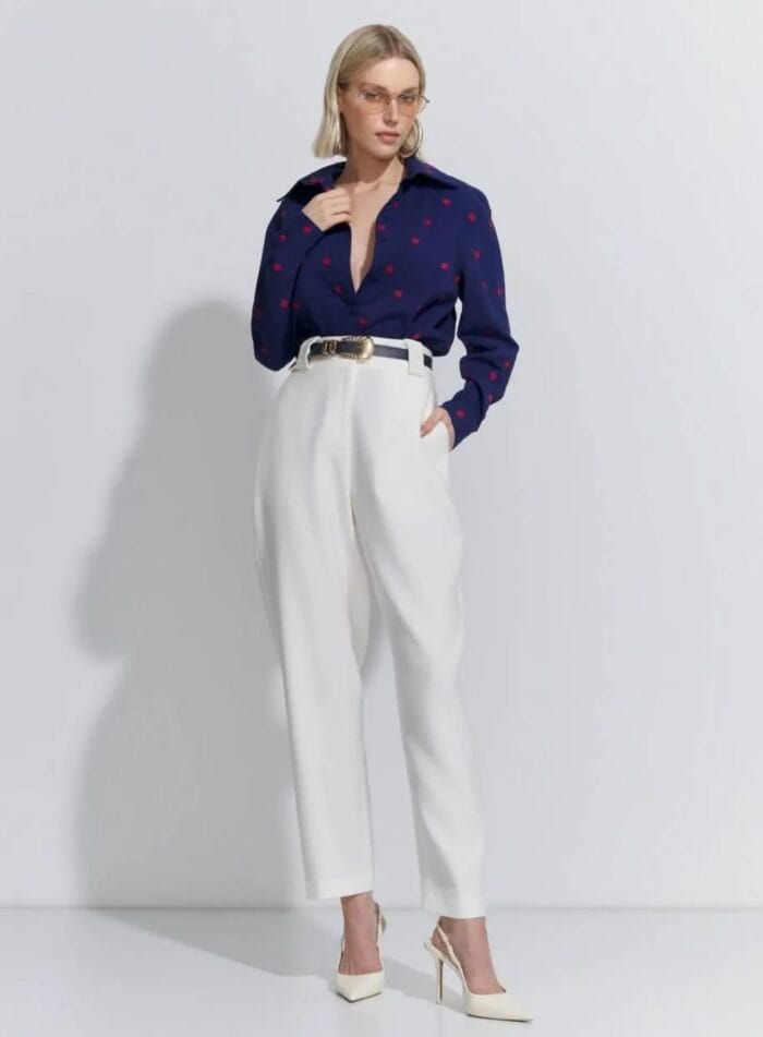 CALCA CENOURA ALFAIATARIA COLORS OFF WHITE - Imagem 1