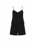 CONJUNTO BLUSA ALCAS SHORT CREPE MUNIQUE PRETO - Imagem 3