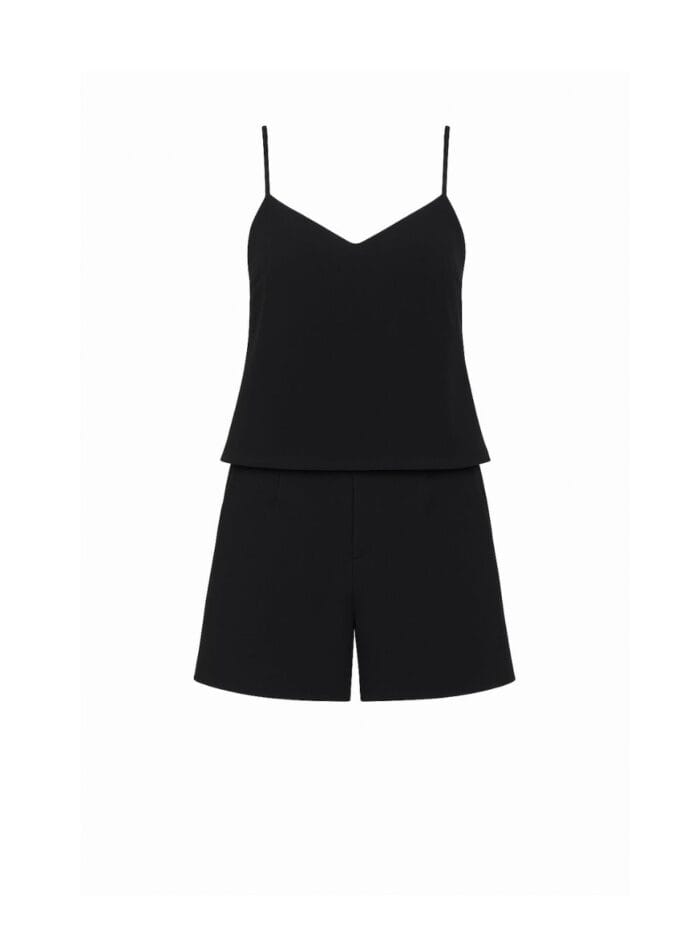 CONJUNTO BLUSA ALCAS SHORT CREPE MUNIQUE PRETO - Imagem 3