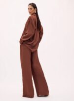 CONJUNTO CAMISA/CALCA LINHO GENNY MARROM CUMIN - Imagem 3