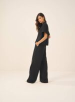 CONJUNTO CAMISA CREPE CALCA ELASTICO PRETO - Imagem 2