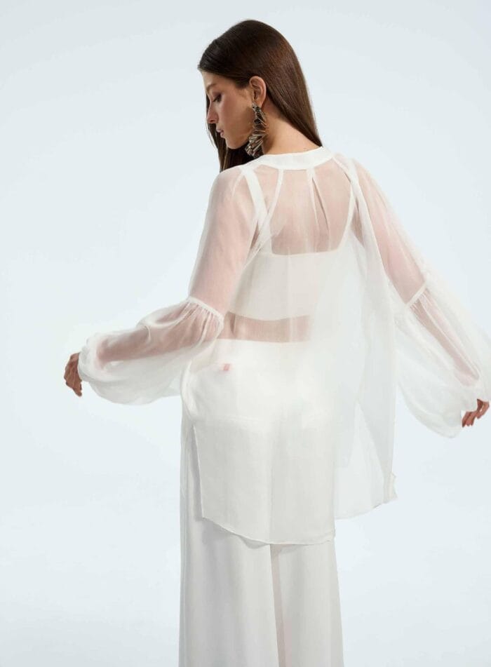 BLUSA MANGA BALONE OFF WHITE - Imagem 3