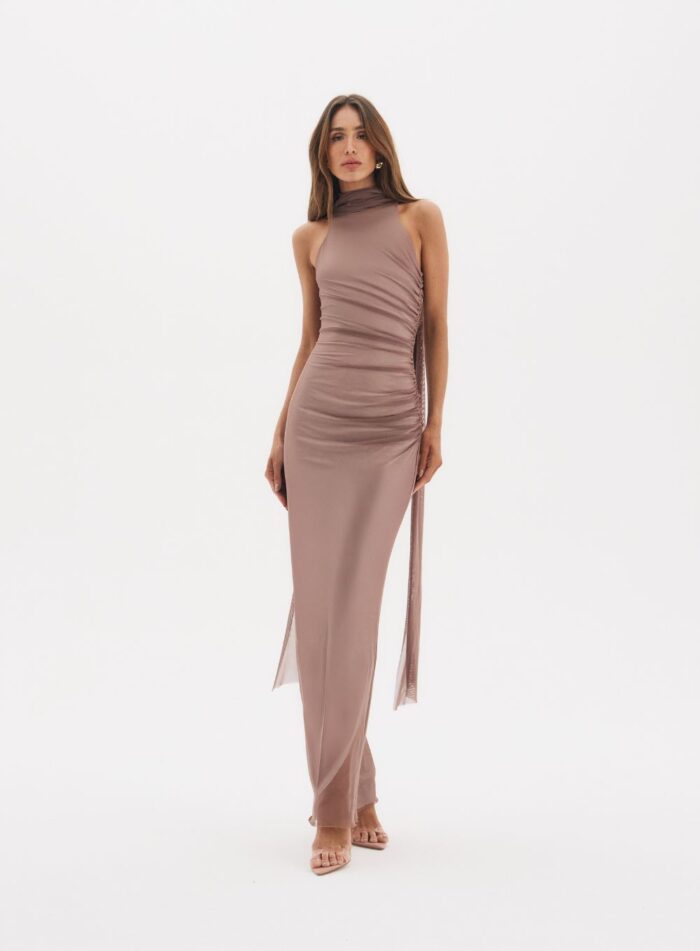 VESTIDO TULE VIOLET MARROM ANIS - Imagem 1