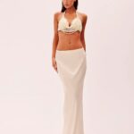 CONJUNTO TOP E SAIA AGATHA BEGE LEBLANC