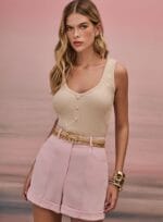 SHORT COM BARRA ITALIANA ROSA - Imagem 3