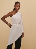 CONJUNTO TUNICA UM OMBRO SO E CALCA OFF WHITE - Imagem 2