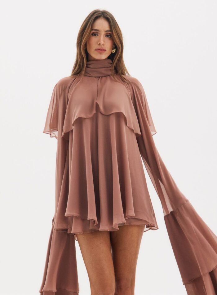 CONJUNTO BLUSA/SHORT/CAPA NAOMI MARROM ANIS - Imagem 2
