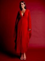 KAFTAN PLISSADO ELY VERMELHO PERSIMMON