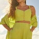 CONJUNTO ALFAIATARIA STREET BOTOES DOURADO VERDE LIMA