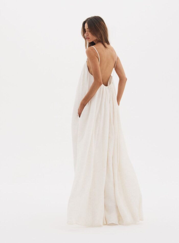 VESTIDO LINHO SANDRA BEGE ITALIAN - Imagem 4