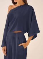 BLUSA AMPLA SOLTA MARINHO