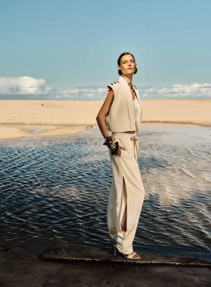 CALCA SLOUCHY FENDA LATERAL OFF WHITE - Imagem 3