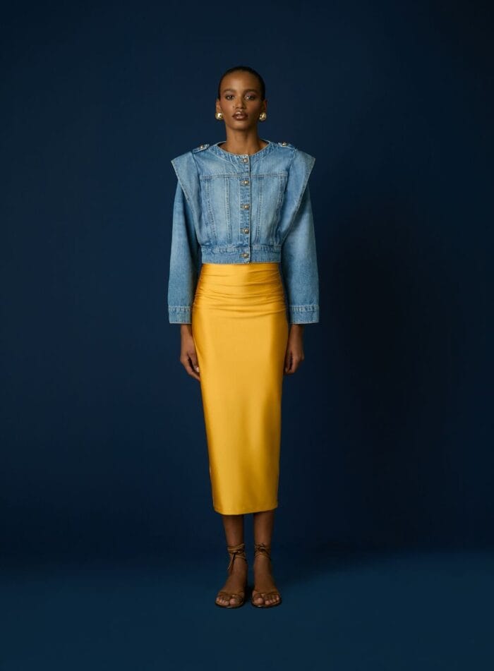 SAIA MIDI NICKI GOLDEN YELLOW - Imagem 3