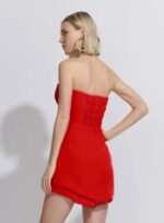 MACAQUINHO CORSET ABAULADO ALFAIATARIA DENSE VERMELHO - Imagem 2