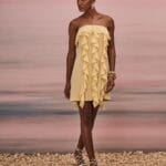 VESTIDO MINI COM BABADOS AMARELO