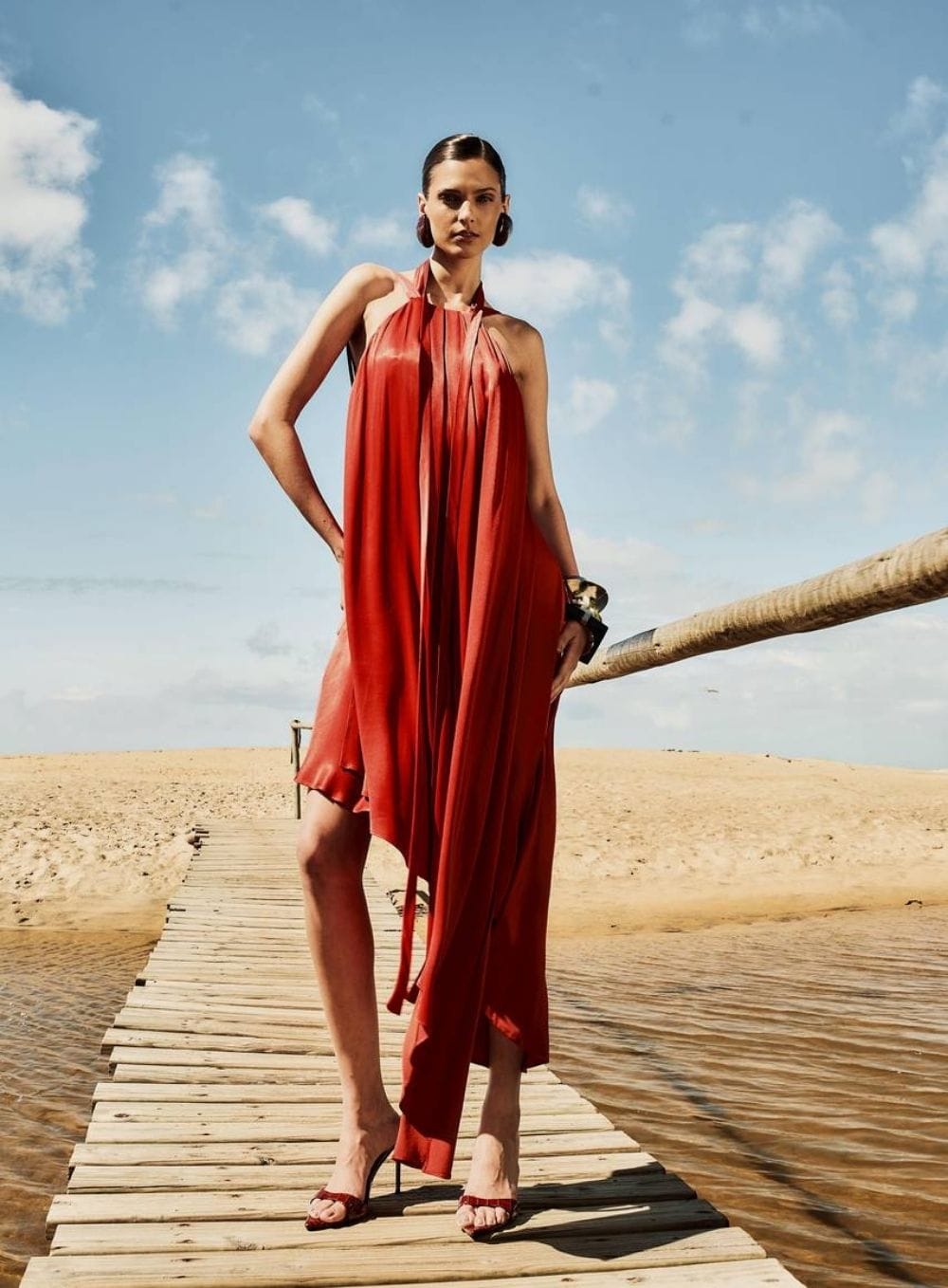 781a104a3a41ef01cbe5f0095ae29505.jpg VESTIDO MIDI GOLA AMARRACAO TERRACOTA - Imagem 1