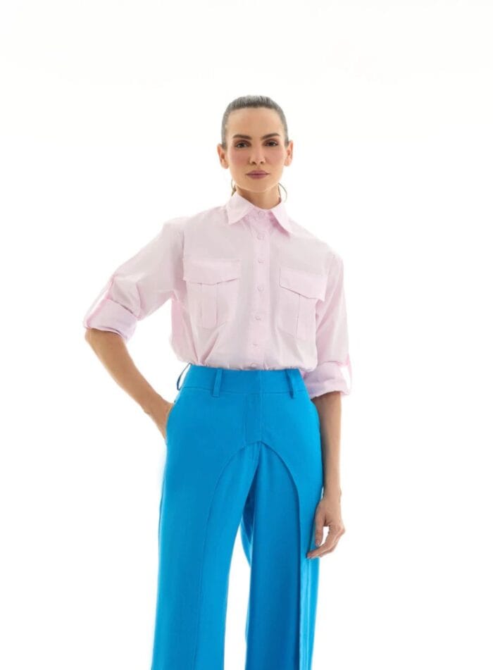CAMISA CARLA ROSA LEVE - Imagem 1