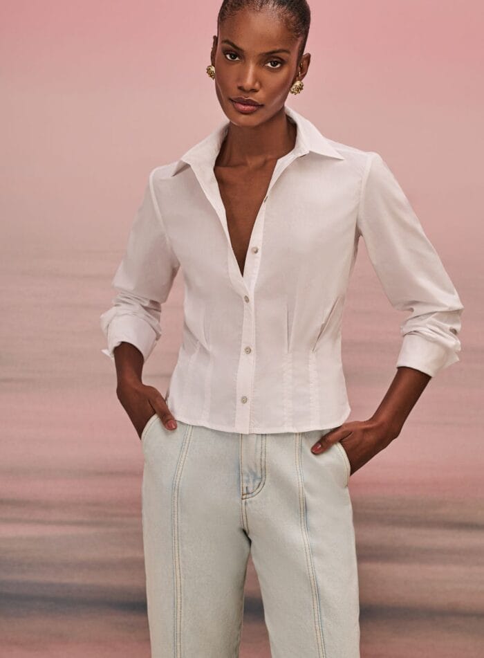 CAMISA MANGA LONGA PREGAS BRANCO - Imagem 2