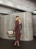 VESTIDO MIDI MANGA LONGA DORA CHOCO - Imagem 2
