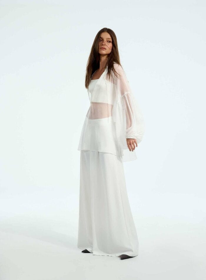 BLUSA MANGA BALONE OFF WHITE - Imagem 1