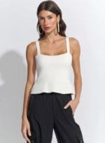 BLUSA BABADO TRICOT OFF WHITE