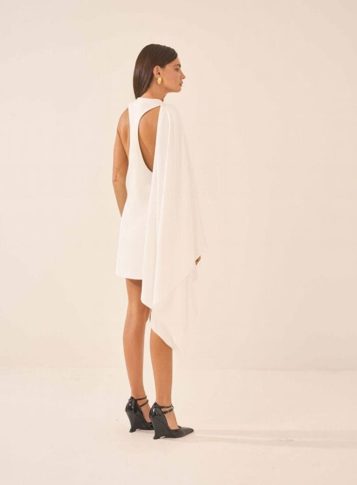 VESTIDO CURTO OMBRO SOBREPOSIÇÃO OFF WHITE - Imagem 2