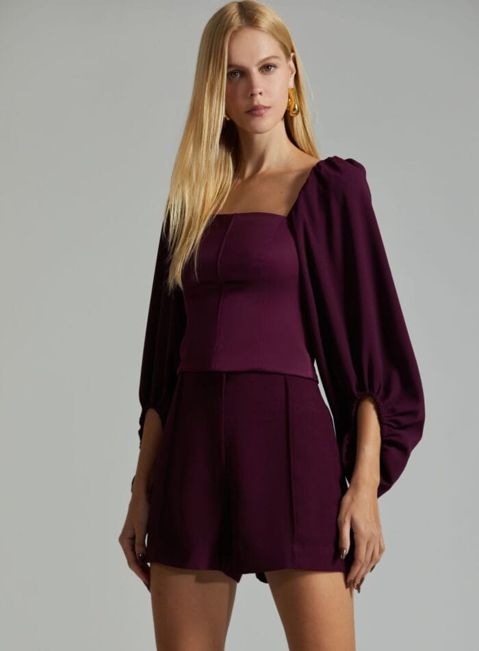SHORT MARCELA ARM.3 ROXO PROFUNDO - Imagem 2