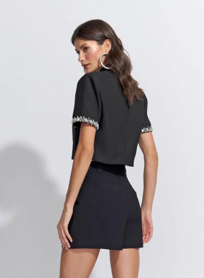 SHORT SAIA VISCO TWILL PRETO - Imagem 2