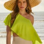 BLUSA BABADOS FRESH ASSIMETRICA VERDE LIMA
