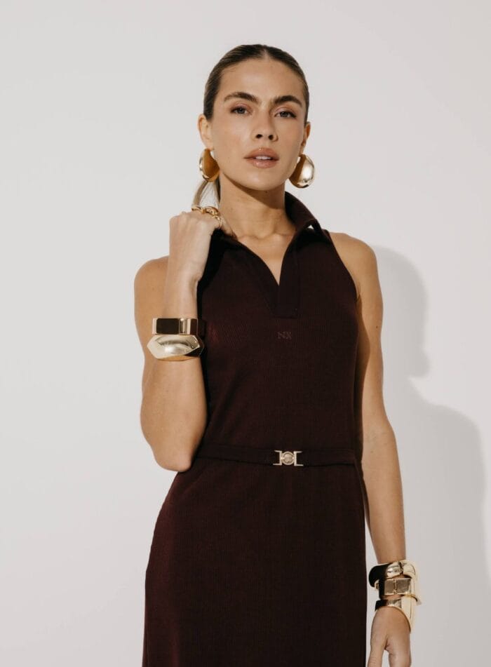 VESTIDO GOLA MAVIE CHOCO - Imagem 2