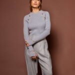 BLUSA CLEO MANGA LONGA GRAFITE