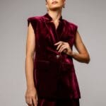 BLAZER SEM MANGA DARJA MERLOT