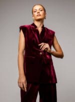 BLAZER SEM MANGA DARJA MERLOT