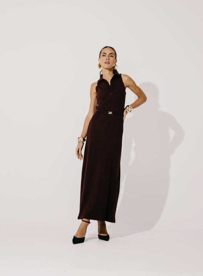VESTIDO GOLA MAVIE CHOCO - Imagem 4