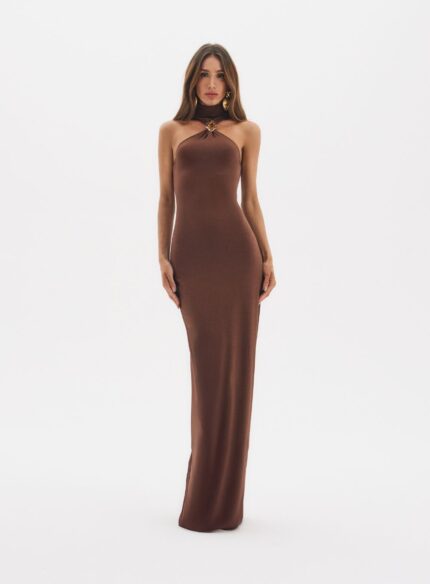 VESTIDO ELAINE MARROM BEATEN BROWN