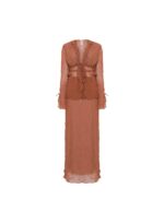 CONJUNTO BLUSA/SAIA CLARA MARROM DROME - Imagem 4