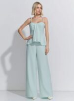 CONJUNTO BLUSA FENDA CALCA WIDE CREPE MUNIQUE ACQUA