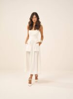 VESTIDO CREPE FRENTE OFF WHITE