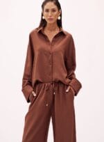 CONJUNTO CAMISA/CALCA LINHO GENNY MARROM CUMIN - Imagem 2