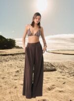 CALCA FLUIDA JERSEY MARRON