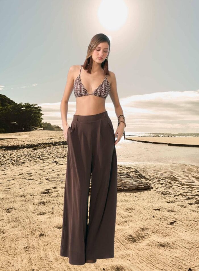 CALCA FLUIDA JERSEY MARRON - Imagem 1